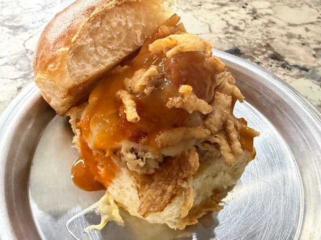 Smothered Chicken Slider.